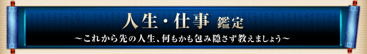 人生・仕事 鑑定 〜これから先の人生、何もかも包み隠さず教えましょう〜