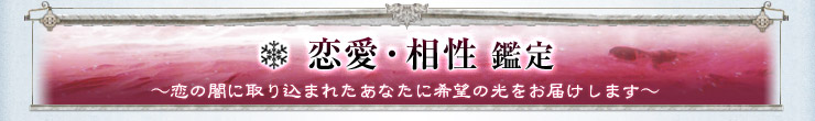 恋愛・相性鑑定 〜恋の闇に取り込まれたあなたに希望の光をお届けします〜