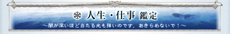 人生・仕事鑑定 〜闇が深いほど当たる光も強いのです。あきらめないで!〜