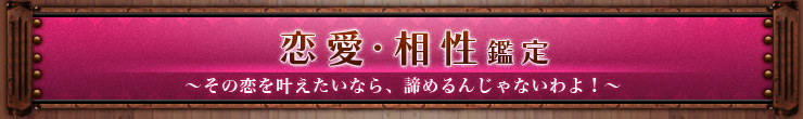 恋愛・相性鑑定 〜その恋を叶えたいなら、諦めるんじゃないわよ!〜