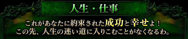 人生・仕事 これがあなたに約束された成功と幸せよ! この先、人生の迷い道に入りこむことがなくなるわ。