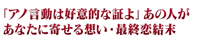 「アノ言動は好意的な証よ」あの人があなたに寄せる想い・最終恋結末