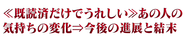 ≪既読済だけでうれしい≫あの人の気持ちの変化⇒今後の進展と結末